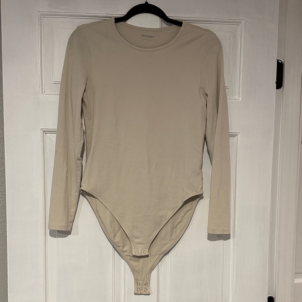 Old Navy Beige Long Sleeve Bodysuit